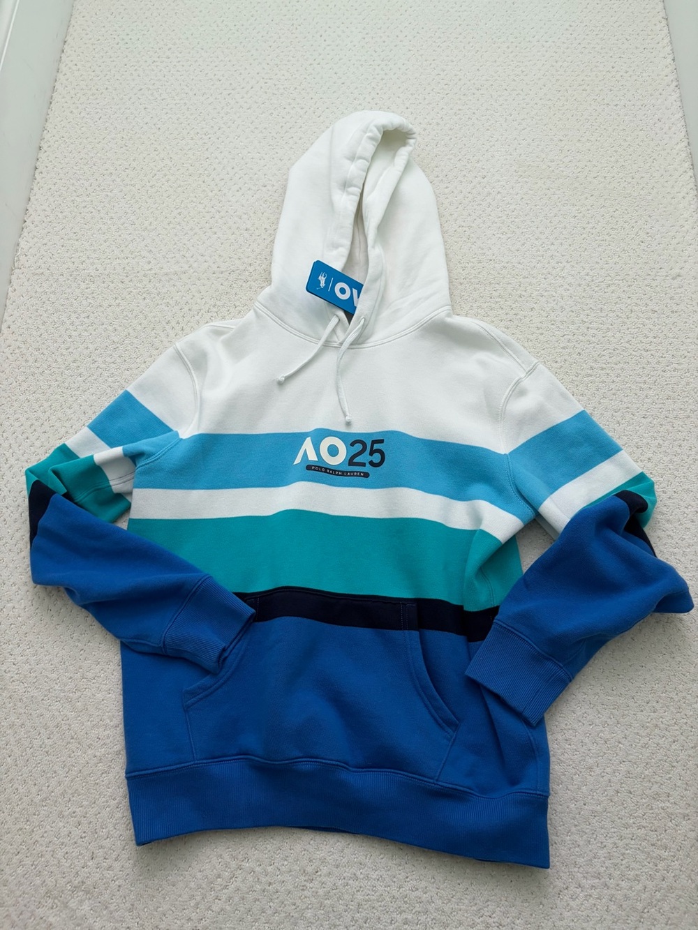 POLO RALPH LAUREN Australian Open 25 NWT Hoodie Striped Sweatshirt Small NEW